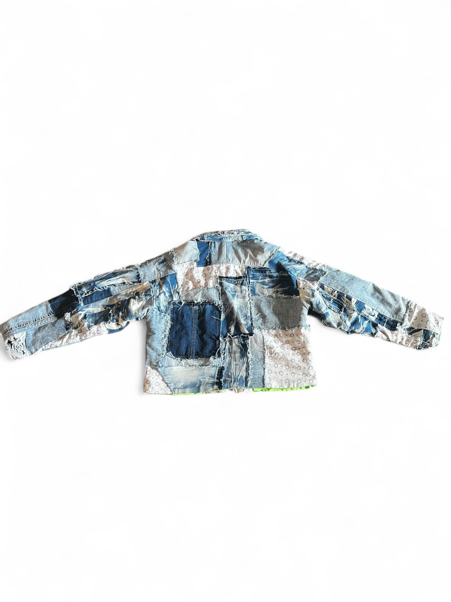 Up-cycle Blue Jean Crop Jacket (Handcrafted)